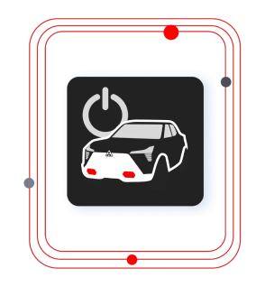 Mesin mobil dalam keadaan menyala.